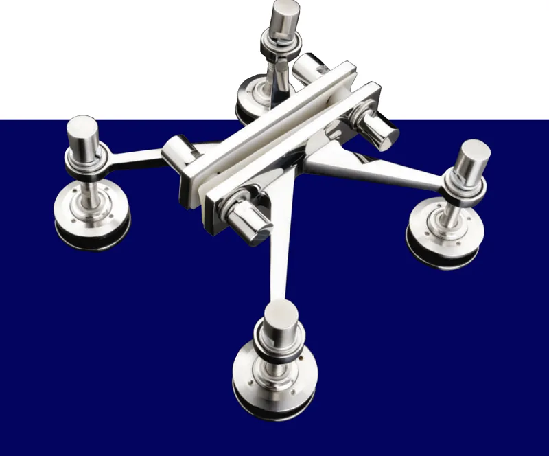 GLASOFIT stainless steel four way spider fitting